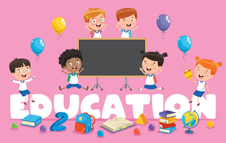 Vector Illustration Of Children Educationのイラスト素材