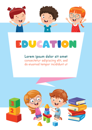 Vector Illustration Of Children Educationのイラスト素材