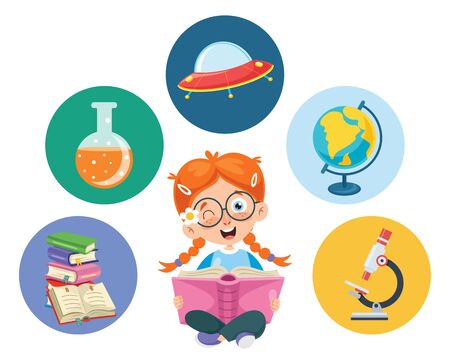 Vector Illustration Of Children Educationのイラスト素材