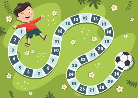 Numbers Boardgame Illustration For Children Educationのイラスト素材