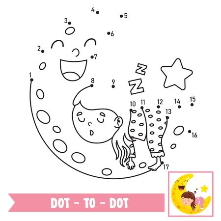 Dot To Dot Game Illustration For Children Educationのイラスト素材