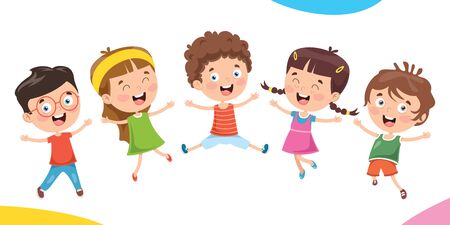 Little Children Having Fun Togetherのイラスト素材