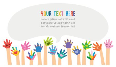 Painted Hands Of Little Childrenのイラスト素材