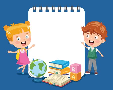 Paper Template Design For Children Educationのイラスト素材