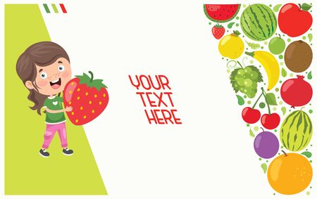 Fresh Fruits For Healthy Eatingのイラスト素材