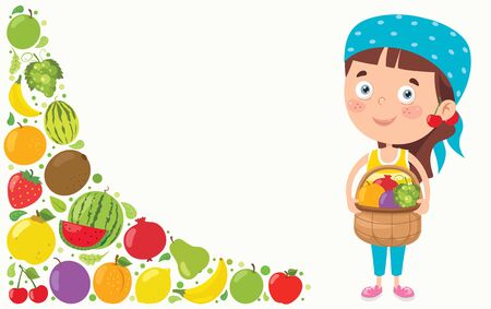 Fresh Fruits For Healthy Eatingのイラスト素材
