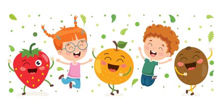 Fresh Fruits For Healthy Eatingのイラスト素材