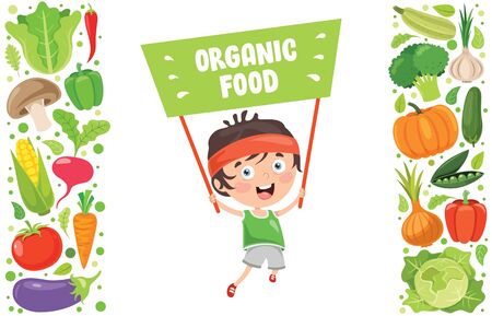 Fresh Vegetables For Healthy Eatingのイラスト素材