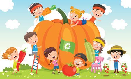 Fresh Vegetables For Healthy Eatingのイラスト素材