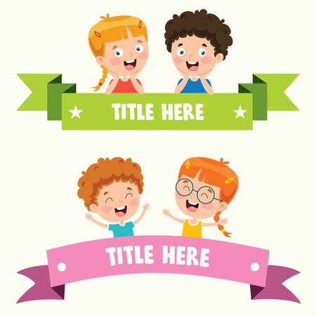 Colorful Ribbon And Banner Designのイラスト素材