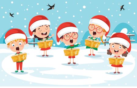 Funny Little Kids Performing Musicのイラスト素材