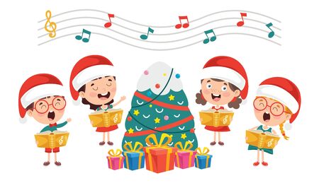 Funny Little Kids Performing Musicのイラスト素材