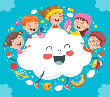 Concept Design With Funny Childrenのイラスト素材