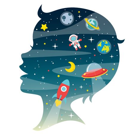 Concept Design With Kids Silhouetteのイラスト素材