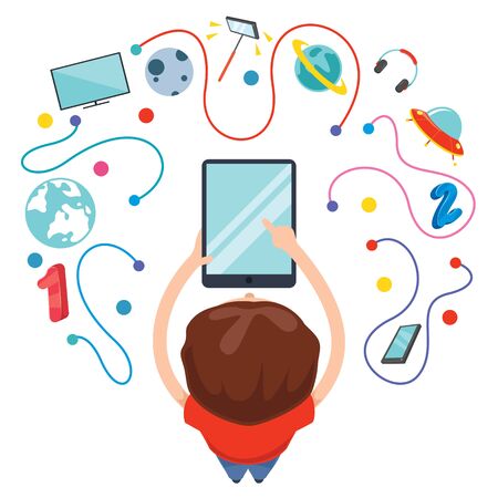 Using Technology For Education Or Businessのイラスト素材