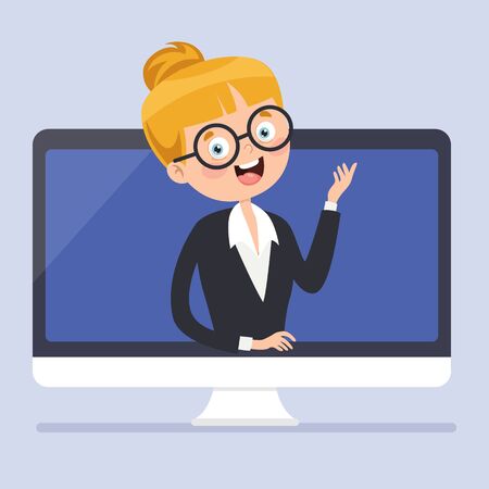 Using Technology For Education Or Businessのイラスト素材