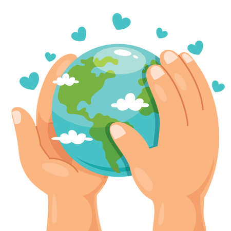 Earth Day With Funny Characterのイラスト素材