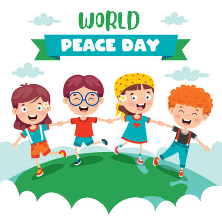 Children Celebrating World Peace Dayのイラスト素材