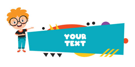 Funny Child Presenting And Pointingのイラスト素材