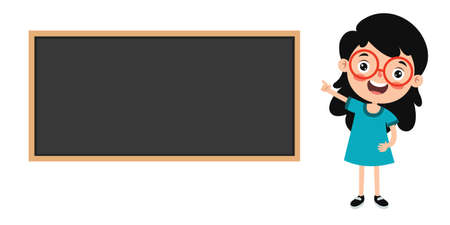 Funny Child Presenting And Pointingのイラスト素材