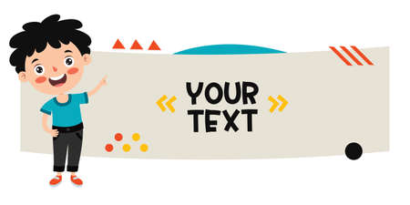 Funny Child Presenting And Pointingのイラスト素材