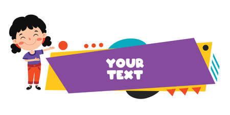 Funny Child Presenting And Pointingのイラスト素材