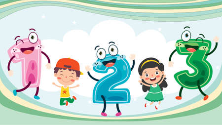 Concept Of Multi Colored Numbersのイラスト素材