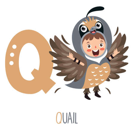 Character In Animal Costume Showing Alphabet Letterのイラスト素材