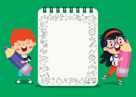 Blank Note Paper For Children Educationのイラスト素材