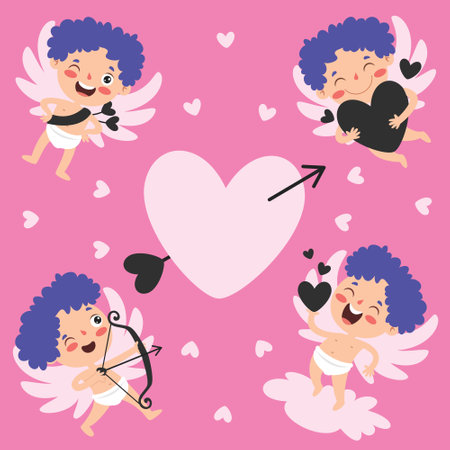 Love Concept With Cartoon Characterのイラスト素材