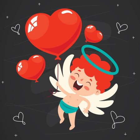Love Concept With Cartoon Characterのイラスト素材