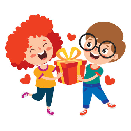 Love Concept With Cartoon Characterのイラスト素材