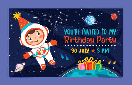 Cute Colorful Birthday Card Templateのイラスト素材