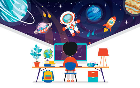 Concept Of Computer Technology For Education And Businessのイラスト素材