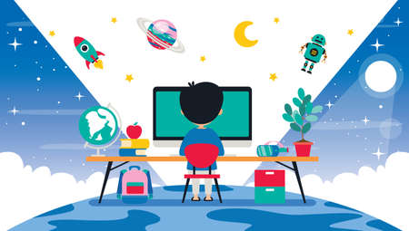 Concept Of Computer Technology For Education And Businessのイラスト素材