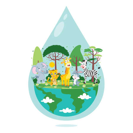 Concept Of Word Water Dayのイラスト素材