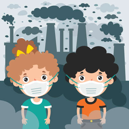 Concept Drawing Of Air Pollutionのイラスト素材