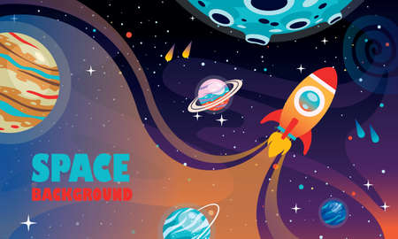 Colorful Outer Space Backgroundのイラスト素材