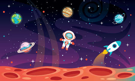 Colorful Outer Space Backgroundのイラスト素材