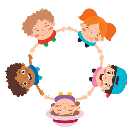 Group Of Funny Childrenのイラスト素材