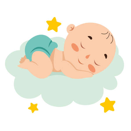 Cartoon Drawing Of A  Newborn Baby Characterのイラスト素材