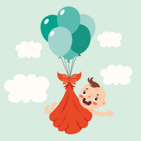 Cartoon Drawing Of A  Newborn Baby Characterのイラスト素材