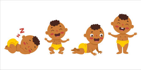 Cartoon Drawing Of A  Newborn Baby Characterのイラスト素材