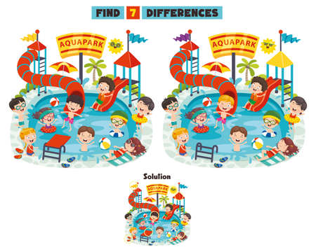 Find Seven Differences Activity For Childrenのイラスト素材