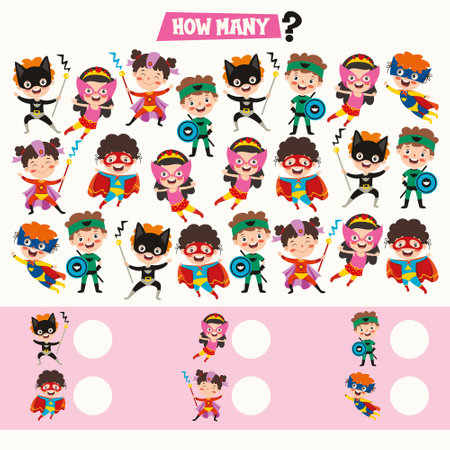 Math Worksheet Template With How Manyのイラスト素材