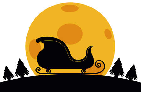 Silhouette Of Santa Claus Sleighのイラスト素材