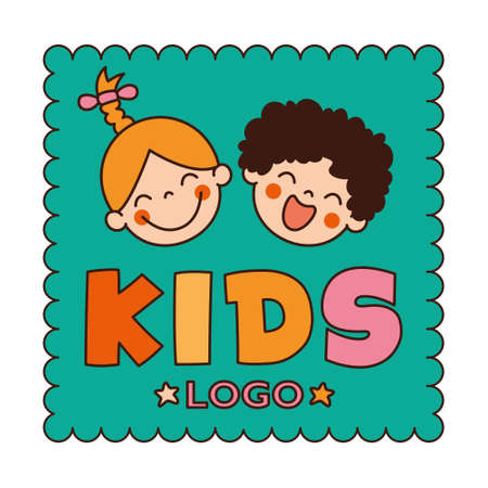 Flat Logo Template For Childrenのイラスト素材