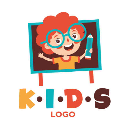 Flat Logo Template For Childrenのイラスト素材