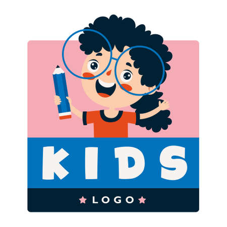 Flat Logo Template For Childrenのイラスト素材