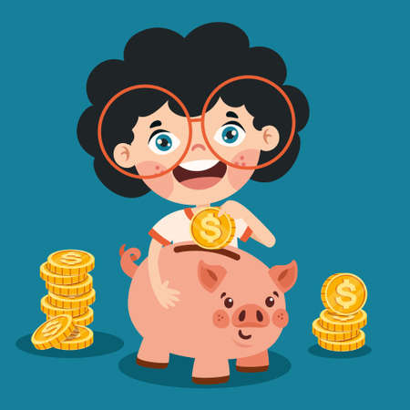 Cartoon Drawing For Economy And Financeのイラスト素材